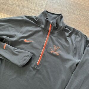 Virginia Cavaliers Nike Dri Fit Pullover 1/4 Zip Gray Sz XS Womens Athletic Gym